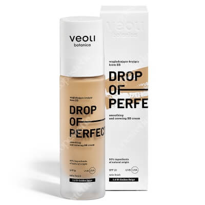 Veoli Botanica Drop of Perfection Wygładzająco-kryjący krem BB o lekkiej formule z kwasem hialuronowym (kolor Golden Beige 3.0 W) 30 ml