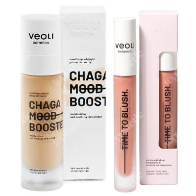 Veoli Botanica Glow Blush ZESTAW Kremowy róż do policzków 10 ml + Nawilżająco-kojący primer do twarzy 30 ml