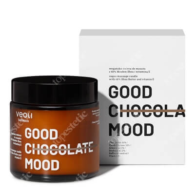 Veoli Botanica Good Chocolate Mood Świeca wegańska do masażu z 40% masłem Shea i witaminą E 100 ml