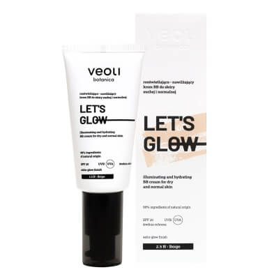 Veoli Botanica Let's Glow Rozświetlająco-nawilżający lekki krem BB (kolor 2.5 Beige) 30 ml
