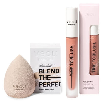 Veoli Botanica Perfect Blush ZESTAW Kremowy róż do policzków 10 ml + Gąbeczka do makijażu 1 szt