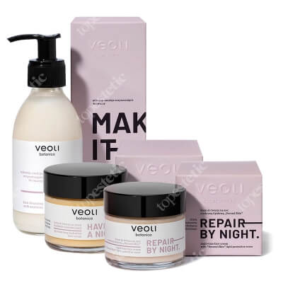 Veoli Botanica Repair By Night + Have A Nice Face + Make It Clear ZESTAW Krem do twarzy na noc 50 ml + Krem do twarzy na dzień 50 ml + Mleczna emulsja 200 ml 