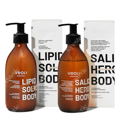 Veoli Botanica Salic and Lipid Solve Body ZESTAW Oczyszczająco-złuszczający żel do mycia ciała 280 ml + Nawilżająco - regenerujący balsam do ciała z lipidami 290 ml