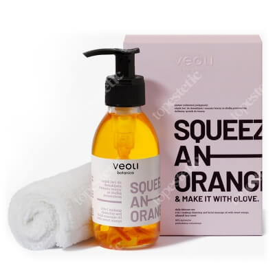 Veoli Botanica Squeeze An Orange And Make It At Glove Olejek 2w1 do demakijażu i masażu twarzy z pomarańczą 133,7+ ręcznik gratis 1 szt