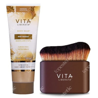 Vita Liberata Body Blur Flawless Finish + Body Tanning Brush ZESTAW Zmywalny make-up do ciała (kolor medium) 100 ml + Pędzel do aplikacji samoopalacza i bronzera 1 szt