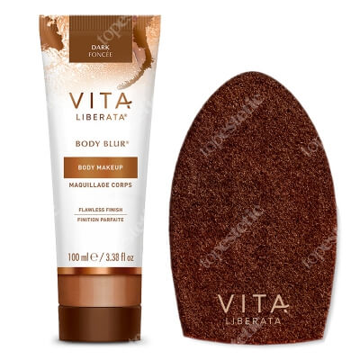 Vita Liberata Body Blur Flawless Finish + Dual Sided Luxury Velvet Tanning Mitt ZESTAW Zmywalny make-up do ciała 100 ml (kolor dark) + Dwustronna rękawica do aplikacji 1 szt