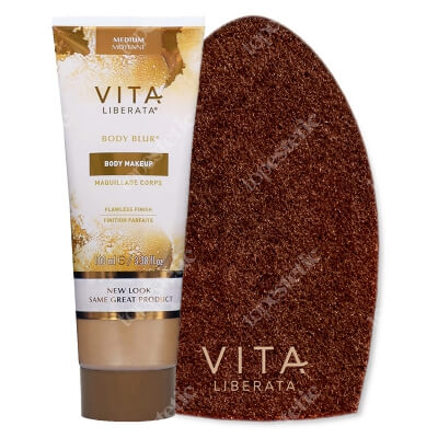 Vita Liberata Body Blur Flawless Finish + Dual Sided Luxury Velvet Tanning Mitt ZESTAW Zmywalny make-up do ciała (kolor medium) 100 ml + Dwustronna rękawica do aplikacji 1 szt