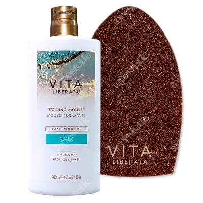 Vita Liberata Clear Tanning Mousse Pigment Free + Dual Sided Luxury Velvet Tanning Mitt ZESTAW Wodna pianka samoopalająca bez pigmentu 200 ml (kolor medium) + Dwustronna rękawica do aplikacji 1 szt