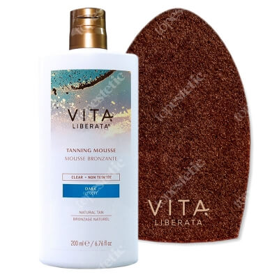 Vita Liberata Clear Tanning Mousse Pigment Free + Dual Sided Luxury Velvet Tanning Mitt ZESTAW Wodna pianka samoopalająca bez pigmentu 200 ml ( kolor dark ) + Dwustronna rękawica do aplikacji 1 szt