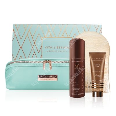 Vita Liberata Vita Liberata Set 1 ZESTAW Rękawiczka do aplikacji + Samoopalająca pianka - odcień średni 125 ml + Bronzer do ciała - kolor Latte 50 ml