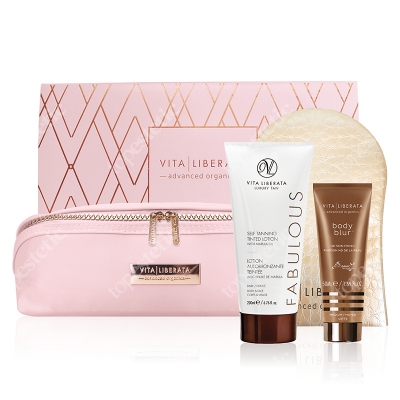 Vita Liberata Vita Liberata Set 4 ZESTAW Rękawiczka do aplikacji + Samoopalacz - kolor Dark 200 ml + Bronzer do ciała - kolor Latte 50 ml