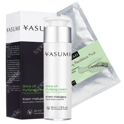 Yasumi Acne Kit ZESTAW Maska biocelulozowa oczyszczająca 8 ml + Matujący krem na trądzik 50 ml