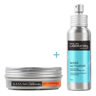 Yasumi Anti-Redness Mask + Magic Activator ZESTAW Maska z czerwoną glinką 30 g + Aktywator do masek 80 ml