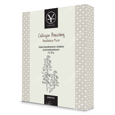 Yasumi Collagen Boosting Biocellulose Mask Maska biocelulozowa o działaniu przeciwstarzeniowym 3 szt.