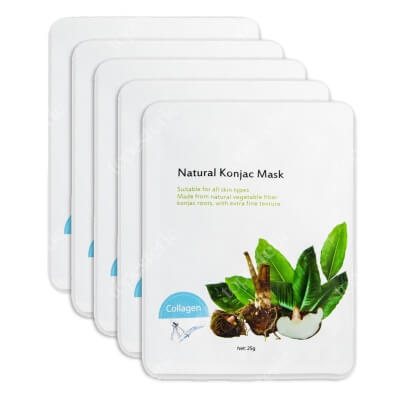 Yasumi Collagen Face Mask Maska Konjac to w 100% naturalna maska roślinna 5 szt