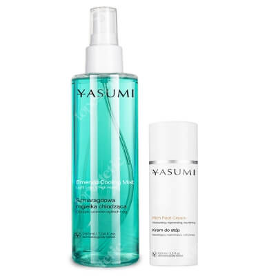 Yasumi Cooling Set ZESTAW Krem do stóp z mentolem 100 ml + Chłodząca mgiełka do stóp 200 ml