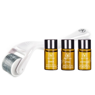 Yasumi Derma Roller 0,25 + Firmox, Lifting, Eye Pouch ZESTAW Roller do twarzy z igłami o dł. 0,25 mm 1 szt. + Ampułki 3x3 ml