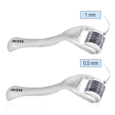 Yasumi Derma Roller Yasumi Titanium 0,5 mm + 1 mm ZESTAW Roller do twarzy z tytanowymi igłami o dł. 0,50 mm + Roller do twarzy z tytanowymi igłami o dł. 1 mm