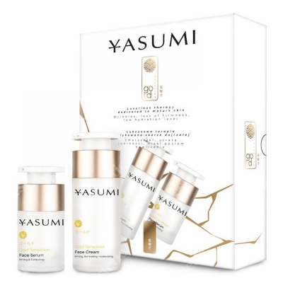 Yasumi Gold Sensation Box ZESTAW Ekskluzywny krem 30 ml + Serum z drobinkami złota 15 ml