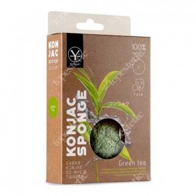 Yasumi Green Tea Konjac Sponge S Gąbka konjac do mycia twarzy z zieloną herbatą