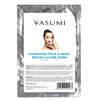 Yasumi Hydrating Face and Neck Biocellulose Mask Nawilżająca maska biocelulozowa na twarz i szyję 1 szt.