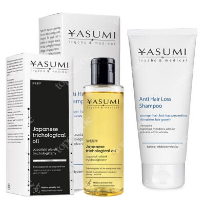 Yasumi Japanese Trichological Oil + Anti Hair Loss Shampoo ZESTAW Olejek - włosy średnioporowate 100 ml + Szampon przeciw wypadaniu włosów 200 ml