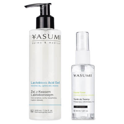 Yasumi Lactobionic Acid Gel + Facial Toner ZESTAW Żel do twarzy z kwasem laktobionowym 200 ml + Delikatny tonik do twarzy 50 ml