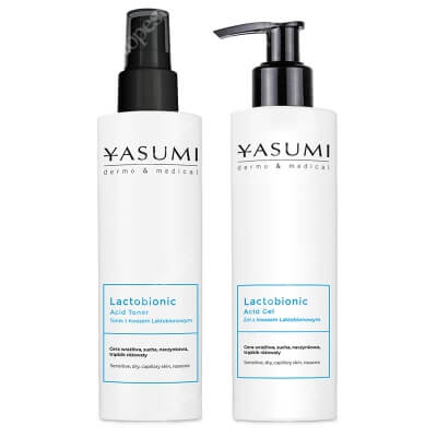 Yasumi Lactobionic Cleansing Kit ZESTAW Żel z kwasem laktobionowym 200 ml + Tonik z kwasem laktobionowym 200 ml