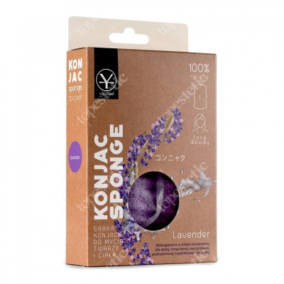 Yasumi Lavender Konjac Sponge L Lawendowa gąbka przeznaczona do oczyszczania skóry zmęczonej 1 szt