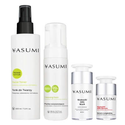 Yasumi Mamushi ARG Night Set ZESTAW Pianka 150 ml + Tonik 200 ml + Serum 15 ml + Maska na noc 30 ml