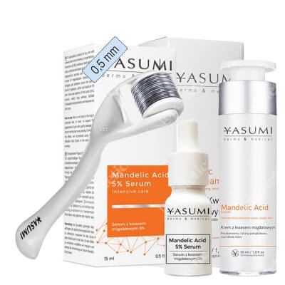 Yasumi Mandelic Acid Set ZESTAW Roller o dł. 0,50 mm + Serum 15 ml + Krem 50 ml