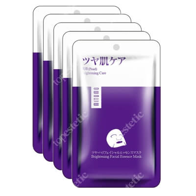 Yasumi Mitomo Premium Brightening Face Mask ZESTAW Japońska maseczka do twarzy w płachcie z proszkiem perłowym 5 szt