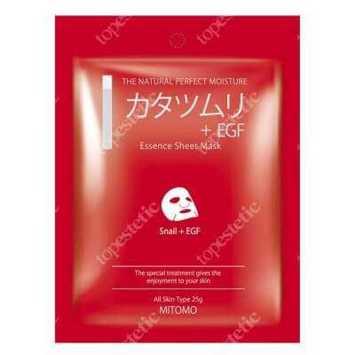 Yasumi Mitomo Snail + EGF Essence Mask Japońska maseczka do twarzy w płachcie ze śluzem ślimaka i EGF 1 szt