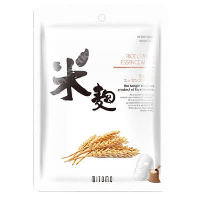 Yasumi Mitomo Uruuru Rice Leaven Essence Mask Japońska maseczka do twarzy w płachcie z zakwasem ryżowym 1 szt