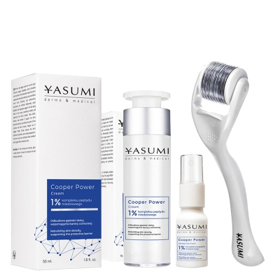 Yasumi Pielęgnacja Ujędrniająca z Peptydem Miedziowym ZESTAW Roller dł. 0,25 mm + Serum 15 ml + Krem 50 ml