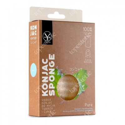 Yasumi Pure Konjac Sponge L Naturalna gąbka do oczyszczania każdego rodzaju skóry