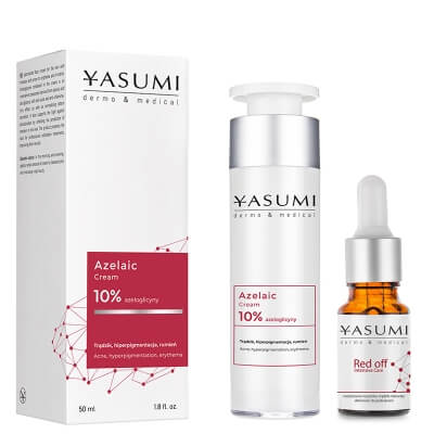 Yasumi Red-Off Intensive Care Set ZESTAW Krem z kwasem azelainowym 50 ml + Serum redukujące zaczerwienienia 10 ml