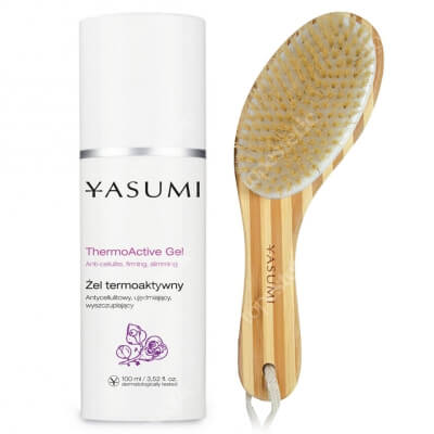 Yasumi Thermo Active Gel + Bamboo Brush ZESTAW Rozgrzewający żel wyszczuplający 100 ml + Szczotka bambusowa