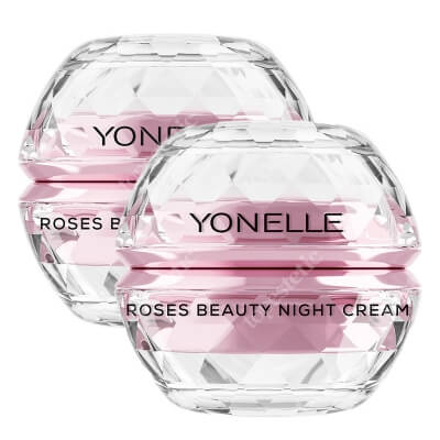 Yonelle Roses Beauty Care ZESTAW Krem piękności nasycony różami na twarz i pod oczy 50 ml + Krem piękności nasycony różami na noc na twarz i pod oczy 50 ml