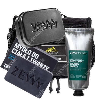 Zew For Men Men Face Care ZESTAW Mydło co ciała i twarzy 85 ml + Mydelniczka 1 szt. + Krem do twarzy 80 ml + Kosmetyczka 1 szt