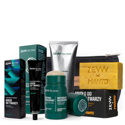 Zew For Men Mens World ZESTAW Mydło 85 ml + Dezodorant 80 g + Krem po goleniu 80 ml + Krem do twarzy 50 ml + Kosmetyczka 1 szt