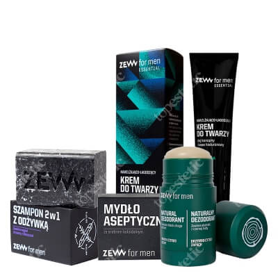 Zew For Men Must Have ZESTAW Mydło 85 ml + Szampon i odżywka 85 ml + Dezodorant w sztyfcie 80 g + Nawilżająco-łagodzący krem 50 ml