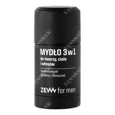 Zew For Men Mydło 3 w 1 Do Twarzy Ciała i Włosów Zawiera węgiel drzewny z Bieszczad 85 ml