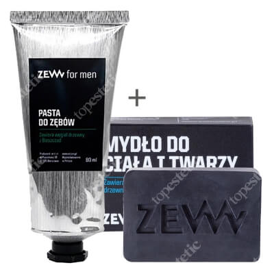 Zew For Men Mydło Do Ciała i Twarzy + Pasta do zębów ZESTAW Zawiera węgiel drzewny z Bieszczad 85 ml + Pasta do zębów z węglem drzewnym