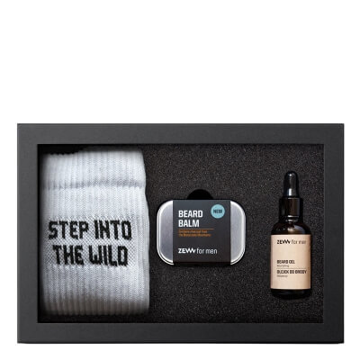 Zew For Men Nieokiełznany Drwal z Balsamem do Brody ZESTAW Odżywczy olejek do brody w płynie 30 ml + Balsam z węglem drzewnym 30 ml + Skarpetki 1 para