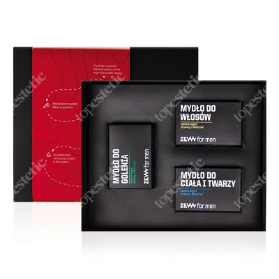 Zew For Men Niezbędnik Golibrody ZESTAW Mydło do ciała i twarzy 85 ml + Mydło do golenia 85 ml + Mydło do włosów 85 ml