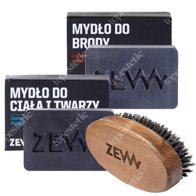 Zew For Men Pack For Men ZESTAW Mydło Do Brody 85 ml + Mydło Do Ciała i Twarzy 85 ml + Szczotka Brodacza 1 szt