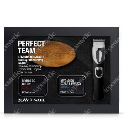 Zew For Men Perfect Team ZESTAW Mydło do brody 85 ml + Mydło do ciała 85 ml + Szczotka 1 szt + Trymer 1 szt