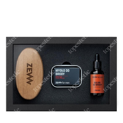 Zew For Men Prosty Drwal Z Olejem Konopnym Połysk ZESTAW Olejek do brody z olejem konopnym 30 ml + Mydło do brody 85 ml +Szczotka 1 szt