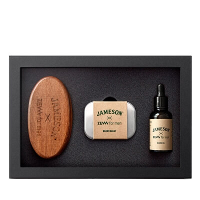Zew For Men Simple Jameson ZESTAW Balsam do brody 80 ml + Odżywczy olejek do brody w płynie 30 ml + Szczotka do brody 1 szt